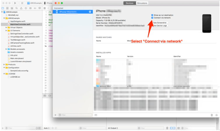 Xcode WIRELESS DEBUGGING