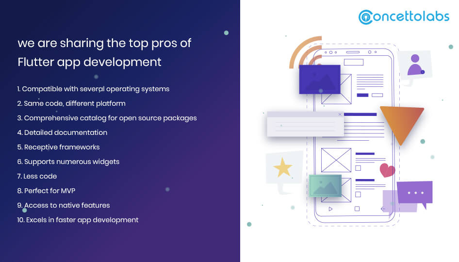 We are sharing the top pros of flutter app development