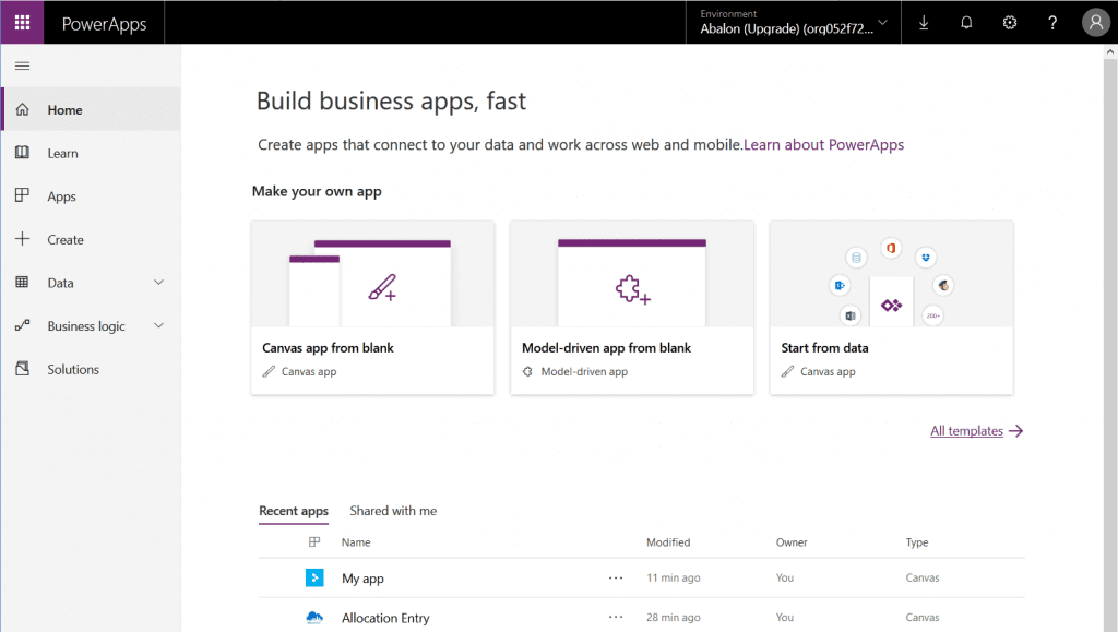 PowerApps Website