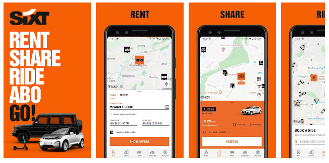 SIXT: Car rental, Carsharing & Taxi