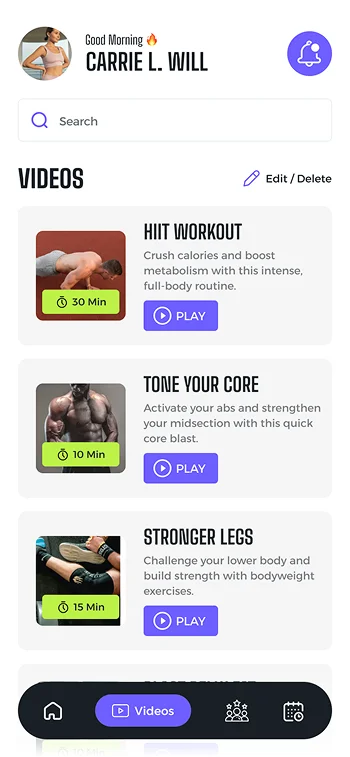 Trainer Apps Screen