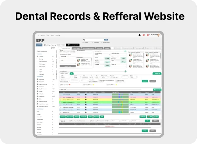 Dental Records & Refferal Website