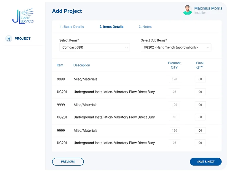 Cable Surveying and Intallation PowerApps