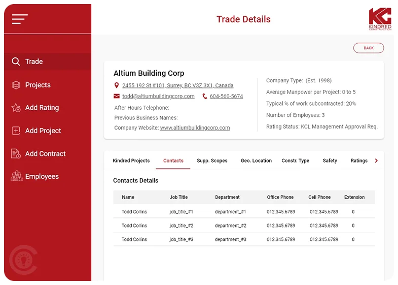 Construction Vendor Management PowerApps