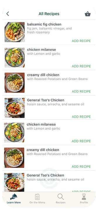 Recipes Screen